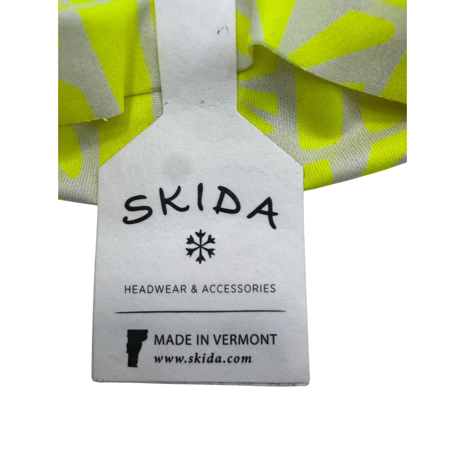 Skida Alpine Headband Neon Yellow White Geometric Nwt Unisex Athleisure Workut — image 2 of 3